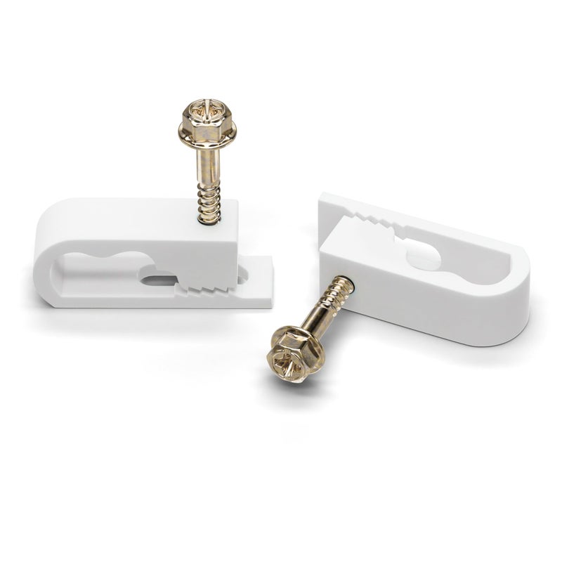 THE CIMPLE CO Dual Cable Clips, 100 PCS, Indoor/Outdoor Cord Management, 1/2 Inch Wire Clips for Coax, Ethernet, Electrical Wire, Screw Clips for Wires on Wall, White - Image 1